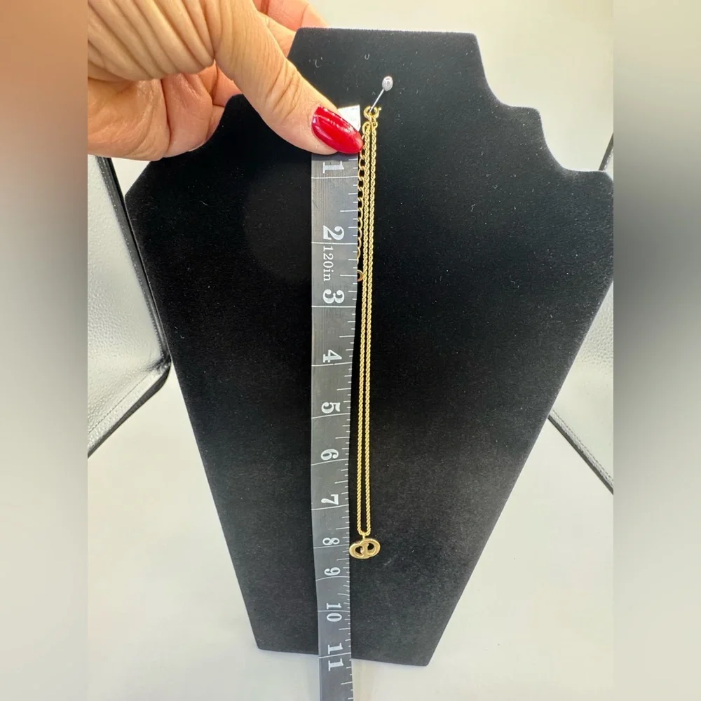 Vintage Christian Dior CD Logo Necklace – Gold-Tone Rope Chain – Made in Germany - Picture 8 of 9